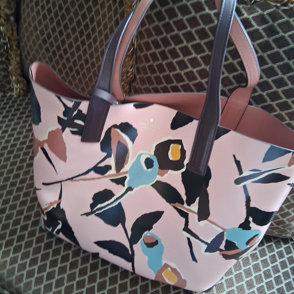 Kate Spade Pink and Black Abstract Tote